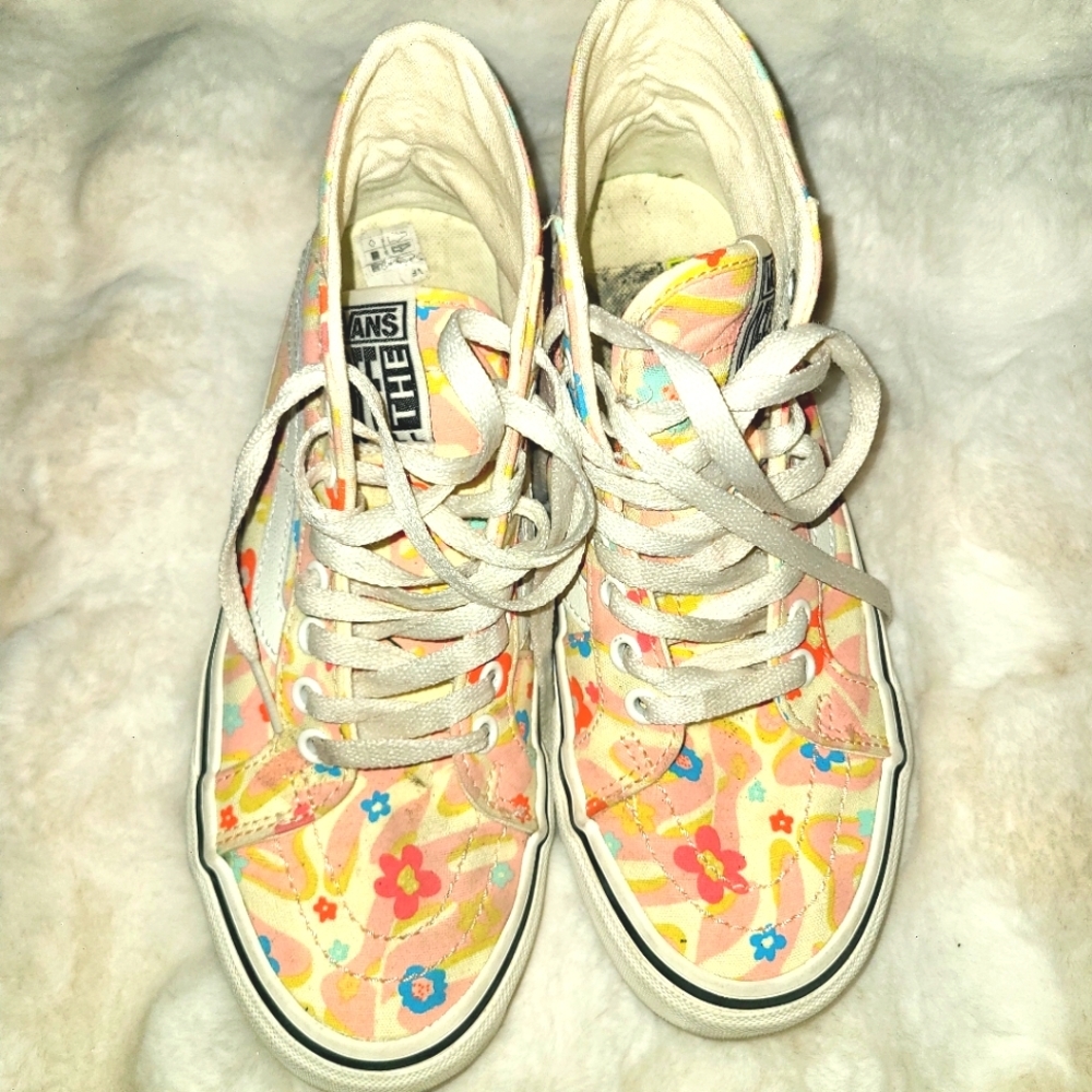 Vans Floral Pink High-Top Sneakers for Women